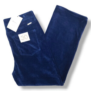 NWT KanCan High Rise Corduroy Straight Leg Pants Sz. 30x28 Royal Navy Blue